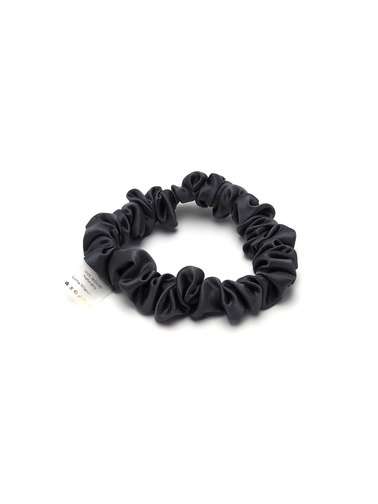 JGM-06 Satynowa gumka do w�os�w frotka scrunchie slim grafitowa